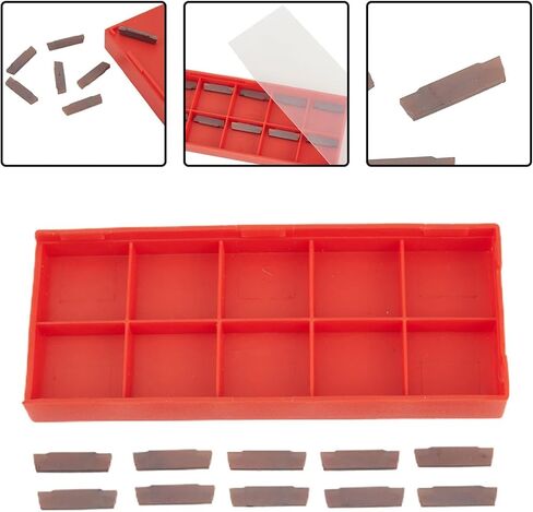 FABULETTA 10pcs MGMN200-G LDA Carbide Inserts for Grooving Lathe Tools, Hard Alloy for blades for Steel Cast Iron Semi-Finishing, 16x4x2mm Indexable Cutting Tips with High Wear Resistance in Kuwait