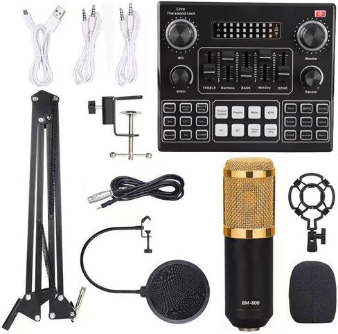 ZJchao Pro Streaming Bundle Compact USB Mixer for Podcasters Streamers Mic Headphone Phone PC Support Silver DJ Control Board in Kuwait