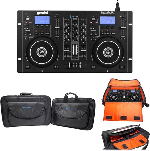 Audiosavings Bundle:(1) Gemini CDM-4000BT Dual DJ CD/USB Media Player with Bluetooth + Mixer Bundle with (1) Rockville DJ Carry Case for Mixers/Controllers/CD Players/Laptops+Bonus Gear Bag (Items 2) in Kuwait