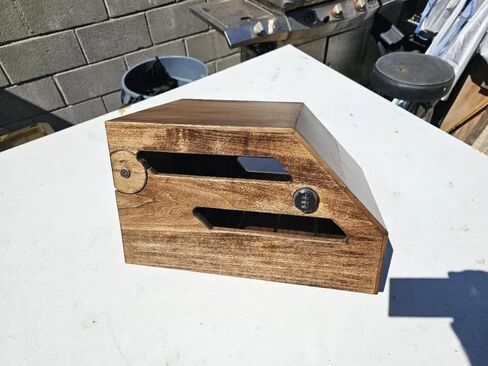 Wooden Bike Rear Storage Box with Combination Lock, Secure Wood Bicycle Cargo Case for Outdoor Cycling, Handmade Bike Storage Crate for Riding Gear in Kuwait