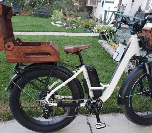 Wooden Bike Rear Storage Box with Combination Lock, Secure Wood Bicycle Cargo Case for Outdoor Cycling, Handmade Bike Storage Crate for Riding Gear in Kuwait