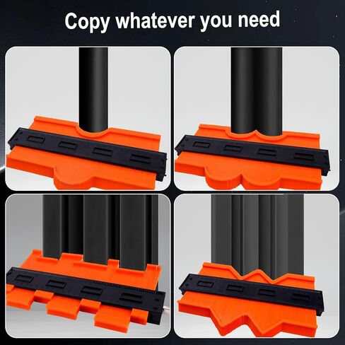 2Pack Contour Gauge Tool (12+5Inch) with Adjustable Lock，Fathers Day Gifts，Super Gauge Shape and Outline Angle Measuring tool to Copy Angles and Odd Shapes，Tile Flooring, Woodworking Tools in Saudi Arabia