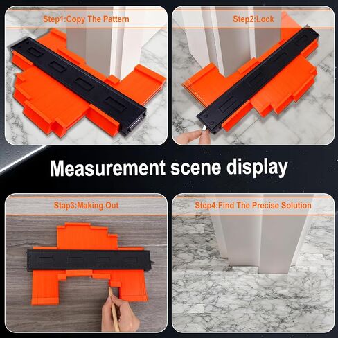 2Pack Contour Gauge Tool (12+5Inch) with Adjustable Lock，Fathers Day Gifts，Super Gauge Shape and Outline Angle Measuring tool to Copy Angles and Odd Shapes，Tile Flooring, Woodworking Tools in Saudi Arabia