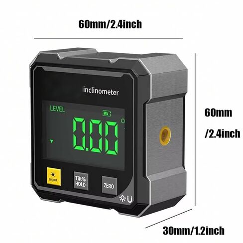 Digital Angle Finder with Electronic Laser & 4-Side Magnetic Base - Electronic Inclinometer with LED Display Cube Inclinometer, Table Saw Miter Protractor, Woodworking Measuring Tool, Level Box in Kuwait