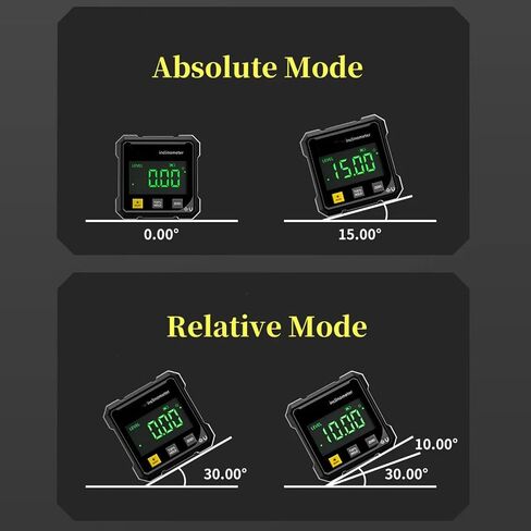 Digital Angle Finder with Electronic Laser & 4-Side Magnetic Base - Electronic Inclinometer with LED Display Cube Inclinometer, Table Saw Miter Protractor, Woodworking Measuring Tool, Level Box in Kuwait