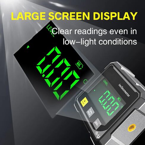 Digital Angle Finder with Electronic Laser & 4-Side Magnetic Base - Electronic Inclinometer with LED Display Cube Inclinometer, Table Saw Miter Protractor, Woodworking Measuring Tool, Level Box in Kuwait