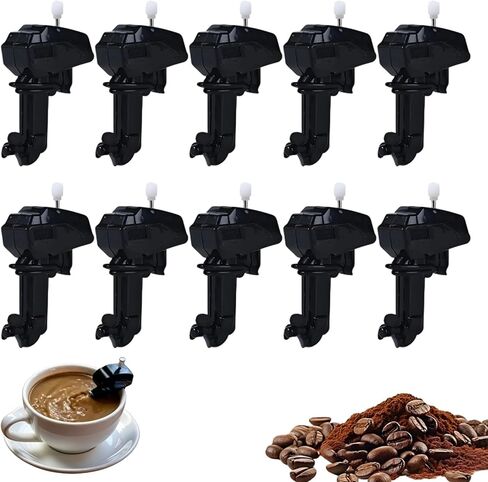 Boat Motor Coffee Stirrer, 2026 Upgraded Wind Up Outboard Motor Boat Coffee Stirrer, Small Electric Drink Mixing Gadget Boats Propeller Coffees Stirrers (10 Pcs, Large：8.5 * 4.5cm/3.3 * 1.8in) in Kuwait
