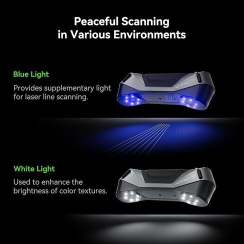 ماسح ضوئي Creality Raptor ثلاثي الأبعاد للطباعة ثلاثية الأبعاد، ماسح ضوئي ثلاثي الأبعاد محمول باليد، 7 خطوط ليزر زرقاء، دقة 0.02 مم تصل إلى 60 إطارًا في الثانية، سرعة 24 بت، مسح سريع بالألوان الكاملة لنظام التشغيل Windows macOS in Kuwait