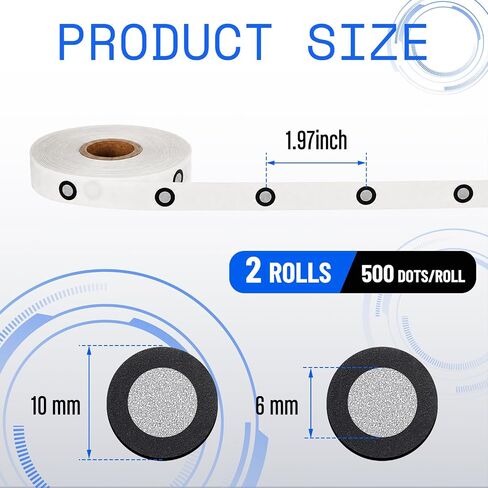 Marspark 2 Rolls /1000 Dots 6mm 3D Scanning Markers Tape for 3D Scanner, High Precision Tracking & Positioning Dots for Scanner Industrial Optical Scanning in Kuwait