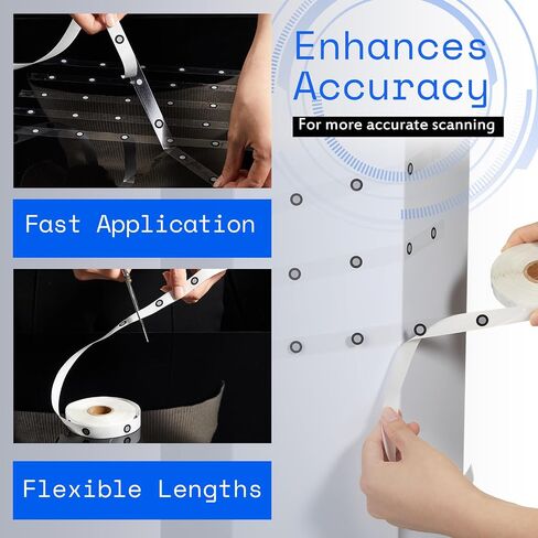 Marspark 2 Rolls /1000 Dots 6mm 3D Scanning Markers Tape for 3D Scanner, High Precision Tracking & Positioning Dots for Scanner Industrial Optical Scanning in Kuwait