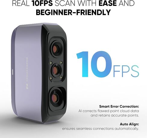 3DMakerpro 3D Scanner for 3D Printing, Handheld 3D Model Scanners with 0.05mm High Detailed Precision, Intelligent Pre and Post Data Processing, Compatible with Windows/MacOS (Moose Standard) in Kuwait