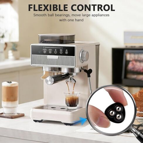 8-Pack Self Adhesive Appliance Casters, 360° Swivel Mini Appliance Rollers, Stick-On Sliding Wheels for Coffee Maker, Stand Mixer and Storage Box (Black) in Kuwait