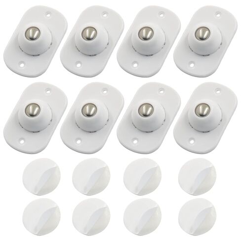8 PCS Self Adhesive Caster Wheels, 360° Swivel Furniture Rollers for Moving Heavy Appliances, Smooth Glide Mini Wheels for Coffee Maker, Air Fryer, Stand Mixer, Trash Can - White in Kuwait