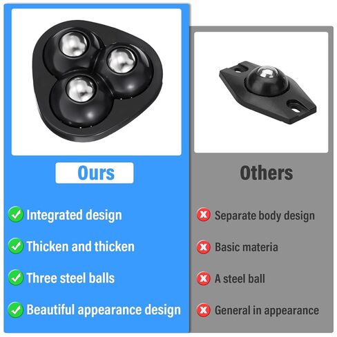 12 قطعة من بكرات الأجهزة السوداء، منزلقة الأجهزة ذاتية اللصق، عجلات صغيرة بتصميم مثلث، عجلات صغيرة عالمية للأثاث، منزلقة مساعدة المطبخ، علب القمامة in Kuwait