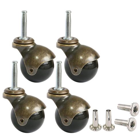 MySit 2 inch Ball Casters Wheels Brass Vintage Antique Furniture Caster Set of 4,Grip Neck Spherical Casters with 5/16" x 1-1/2" Swivel Caster for Furniture Legs, Cabinet, Sofa in Kuwait