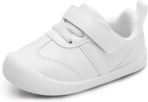 Baby Shoes Boys Girls Barefoot Wide Toe Box Zero Drop First Walkers PU Leather Nonslip Toddler Sneakers for 6-24 Months Infant Walking,Running,Crawling in Kuwait