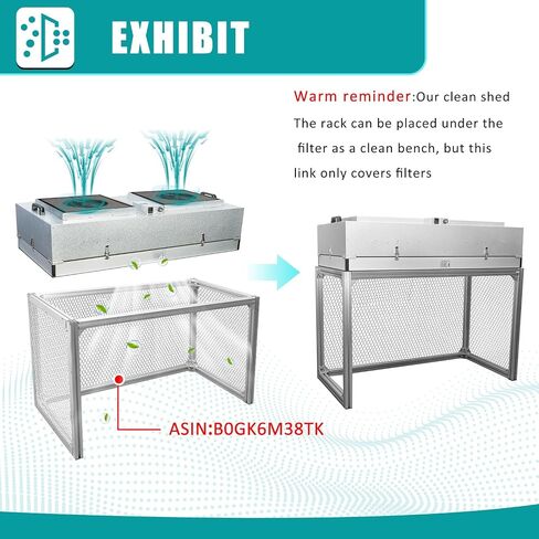 غطاء التدفق الصفحي لمرشح HEPA H14-FFU وحدة مرشح المروحة المحدثة (يتضمن فلتر HEPA) 100/ISO فئة 5 غرفة الأبحاث/المختبر/غرفة الأبحاث/غرفة الفطر، غطاء تدفق الهواء الصفحي (46.2 بوصة × 22.6 بوصة، آلة مزدوجة) in Kuwait