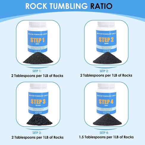 Rock Tumbler Grit Kit [6 Pounds], Polish Up to [40 lbs.] of Rocks, 4 Steps Polish Refill Media Kit, Compatible with All Rock Tumbler, Essential Kit for Polishing in Saudi Arabia