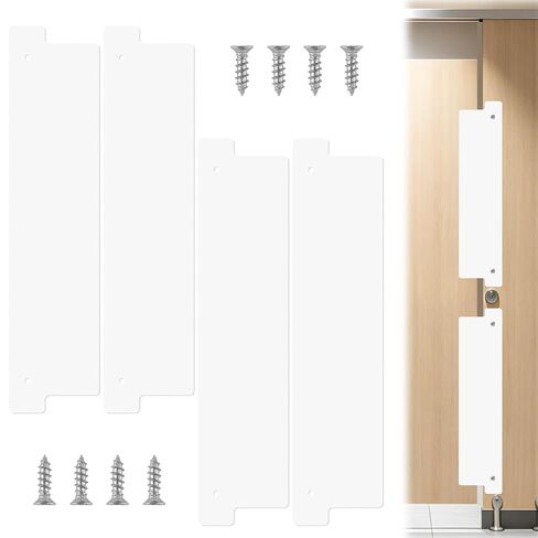 4 Pack Bathroom Stall Privacy Strip, Restroom Privacy Gap Guard with Pre-Drilled Holes & Screws, 3mm Thick PE Gap Filler for Public Restroom Doors, 16.54" x 3.7" (Black) in Saudi Arabia