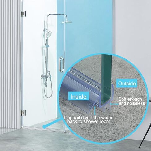Pivot Shower Door Bottom Seal, Stop Shower Leaks and Create a Water Barrier, Clear Vinyl Bottom Seal 36" for 3/8" Glass Pivot Door(Single Pack) in Kuwait