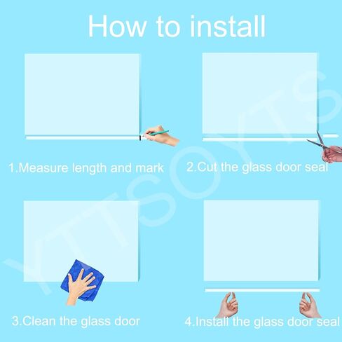 Pivot Shower Door Bottom Seal, Stop Shower Leaks and Create a Water Barrier, Clear Vinyl Bottom Seal 36" for 3/8" Glass Pivot Door(Single Pack) in Kuwait