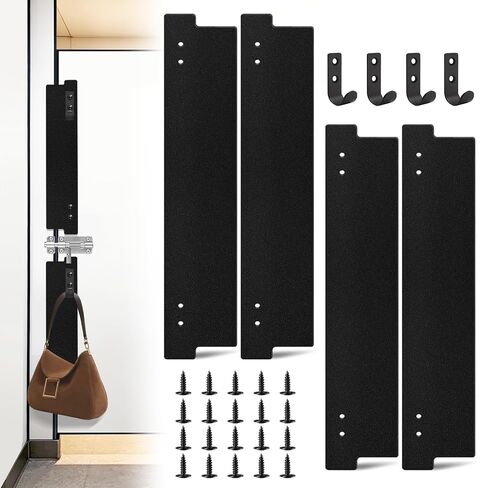 Bathroom Stall Privacy Strip with Metal Hooks, 17.3" X 3.8" Bathroom Partition Gap Filler, Black Toilet Partition Privacy Cover for Public Restroom(4 PCS,Black,17.3" X 3.8") in Kuwait