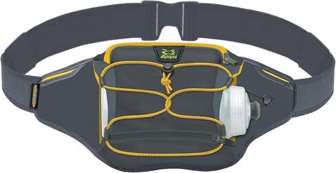 Amphipod Full-Tilt AirStretch Trail Off-Road Bottle Pack, Ergonomic Hydration & Storage for Trail, Road Runners & Walkers - Slate/Solar Yellow - OSFM in Kuwait