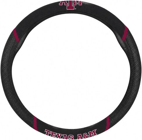 Texas A&M Aggies Steering Wheel Cover, Embroidered, Black, 15 Inch, Polyester Mesh in Kuwait