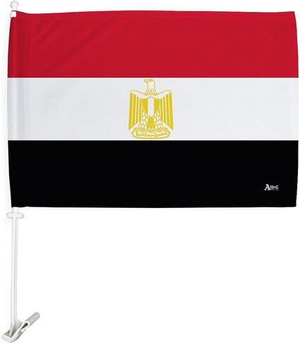 Team Egypt Car Flag Bandera para Carros De Egyptian Decor for Window Clip Mount Auto Accessories Sport Fan Gifts League Olympics Party Supplies Patriotic Decorations Made in USA in Kuwait