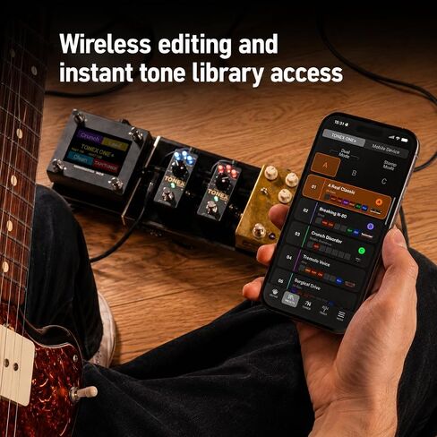 IK Multimedia TONEX ONE+ AI Guitar Amp & Effects Peal مع بلوتوث لاسلكي للتحرير، تحكم MIDI، واجهة صوت USB، أكثر من 60,000 نموذج نغمة، كابينة محاكي أمبير مدمجة ونموذج Stompbox in Kuwait