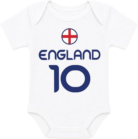 Tees & Tails Country Flag Soccer Jersey Stye Baby Unisex Short Sleeve Bodysuit | in Kuwait