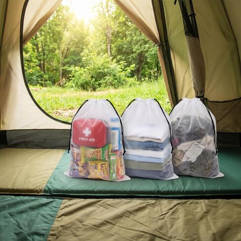 Travel essentials,Waterproof Travel Drawstring Shoe Bags for Packing, Storage, Travel Essentials for Men and Women, 15.7 x 11.8 inches, Clear, 5 pieces in Kuwait
