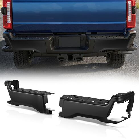 استبدال غطاء نهاية المصد الخلفي من Auto Dynasty متوافق مع 2023 2024 2025 Ford F250 F350 F450 Super Duty، بدون فتحات مستشعر وقوف السيارات، الجانب الأيمن للركاب، كروم مصقول in Kuwait