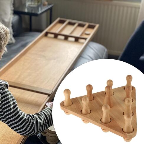 10 Pieces Shuffleboard Bowling Pins Mini Bowling Game Tabletop Bowling Set Solid Wood Compact Design Suitable for Kids Parties Indoor Outdoor Fun in Kuwait