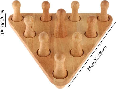 10Pcs Shuffleboard Bowling Pins Solid Wood with Triangular Pinsetter Bowling in Kuwait