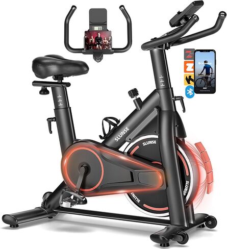 Exercise Bike, Adjustable Magnetic Resistance Stationary Bikes for Home with App Compatible, Silent Indoor Cycling Bike with 350lbs Weight Capacity Comfortable Seat, Digital Monitor & Phone Mount in Saudi Arabia