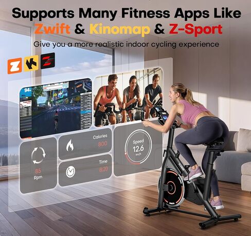 Exercise Bike, Adjustable Magnetic Resistance Stationary Bikes for Home with App Compatible, Silent Indoor Cycling Bike with 350lbs Weight Capacity Comfortable Seat, Digital Monitor & Phone Mount in Saudi Arabia