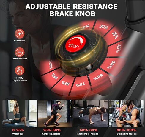 Exercise Bike, Adjustable Magnetic Resistance Stationary Bikes for Home with App Compatible, Silent Indoor Cycling Bike with 350lbs Weight Capacity Comfortable Seat, Digital Monitor & Phone Mount in Saudi Arabia