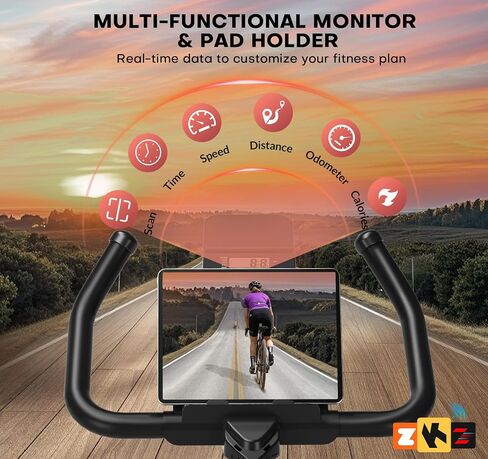 Exercise Bike, Adjustable Magnetic Resistance Stationary Bikes for Home with App Compatible, Silent Indoor Cycling Bike with 350lbs Weight Capacity Comfortable Seat, Digital Monitor & Phone Mount in Saudi Arabia