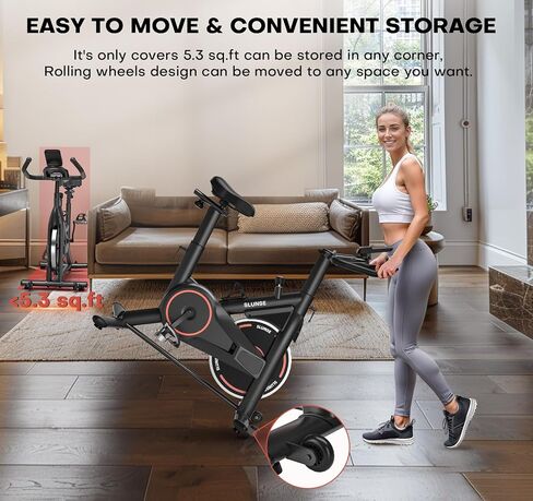 Exercise Bike, Adjustable Magnetic Resistance Stationary Bikes for Home with App Compatible, Silent Indoor Cycling Bike with 350lbs Weight Capacity Comfortable Seat, Digital Monitor & Phone Mount in Saudi Arabia