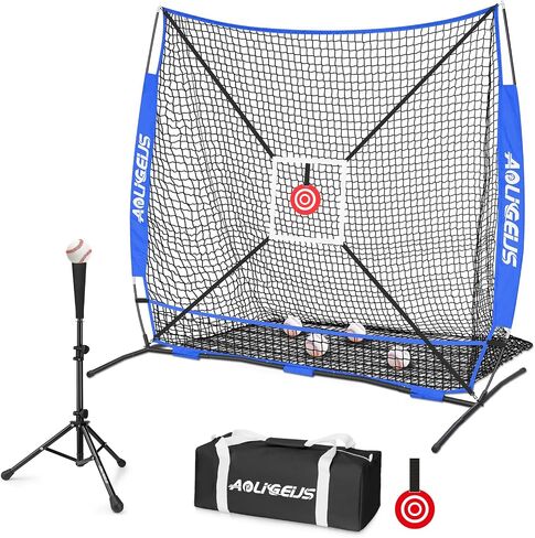 6'X6' Baseball Softball Practice Net,Pitching Net,Batting Net,with Bonus Strike Zone,Target and Bow Frame,for Hitting,Pitching,Catching in Kuwait