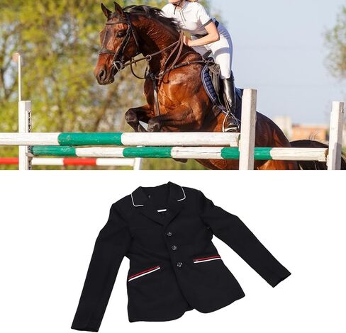 AMONIDA Equestrian Coat, Stylish Minimalist Lightweight Cotton Blend Riding Jacket for Training Competition Everyday Riding, with Gender Neutral Design for Men Women (160) in Kuwait