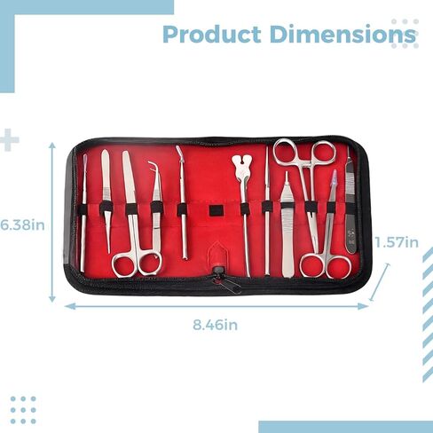 11 Pcs Suture Practice Kit for Healthcare Students, Clinical Instruments Set with Blades and Large Silicone Pad, 14 Pre Cut Wounds, Stainless Steel Tools, Training Set for Wound Closure in Kuwait
