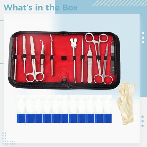 11 Pcs Suture Practice Kit for Healthcare Students, Clinical Instruments Set with Blades and Large Silicone Pad, 14 Pre Cut Wounds, Stainless Steel Tools, Training Set for Wound Closure in Kuwait