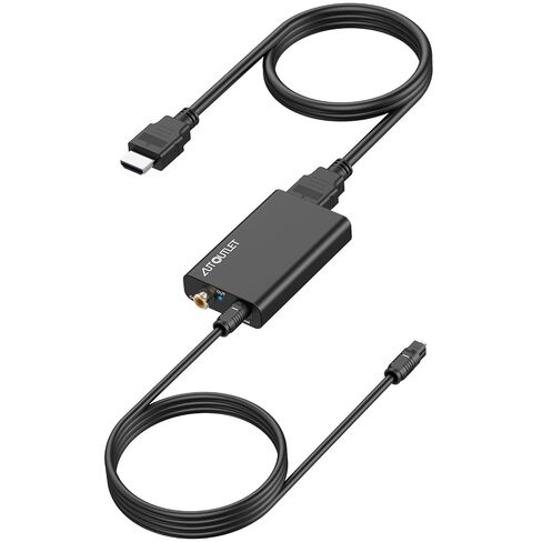 AUTOUTLET HDMI eARC إلى محول الصوت البصري - eARC/ARC إلى المحول البصري لأجهزة التلفاز وأشرطة الصوت والمسارح المنزلية وأنظمة الصوت، يدعم معدل أخذ العينات 192 كيلو هرتز، Dolby 5.1 وDTS 5.1 (NO CEC) in Kuwait