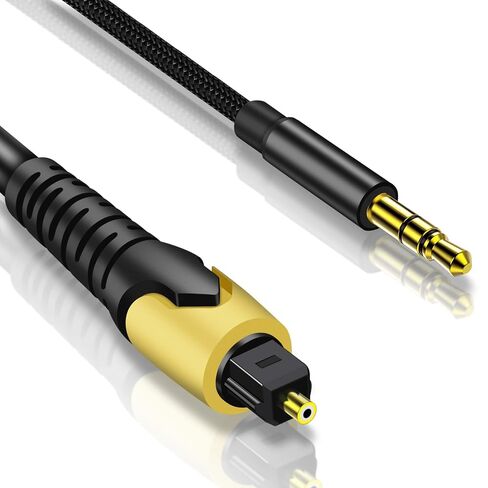 192KHz DAC Optical to 3.5mm Converter,Optical Audio Cable to AUX Cable Adapter,Digital to Analog Audio Converter for HDTV DVD Set-top Boxes (Unidirectional from O-ptical to A UX Only) Aux Cable - 3FT in Kuwait