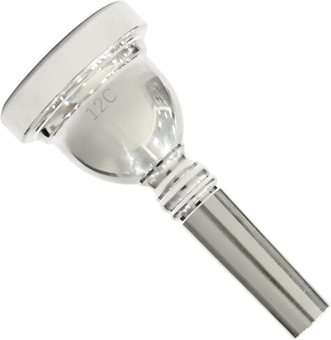 Alto Trombone Mouthpiece 12C Silver Plated with Cleaning Cloth & Mouthpiece Brush - Brass Base for Band & Daily Practice in Kuwait