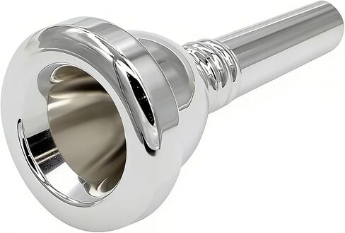 Alto Trombone Mouthpiece 12C Silver Plated with Cleaning Cloth & Mouthpiece Brush - Brass Base for Band & Daily Practice in Kuwait