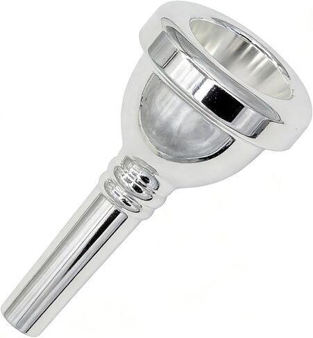 Alto Trombone Mouthpiece 12C Silver Plated with Cleaning Cloth & Mouthpiece Brush - Brass Base for Band & Daily Practice in Kuwait
