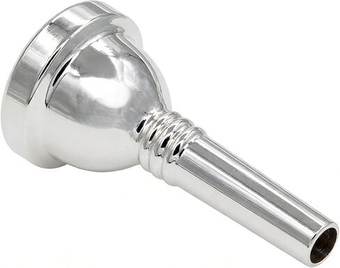 Alto Trombone Mouthpiece 12C Silver Plated with Cleaning Cloth & Mouthpiece Brush - Brass Base for Band & Daily Practice in Kuwait